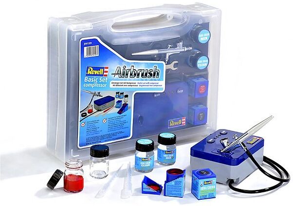 Auf Lager REVELL Airbrush Basic Set mit Kompressor 4009803391991 transparent EG