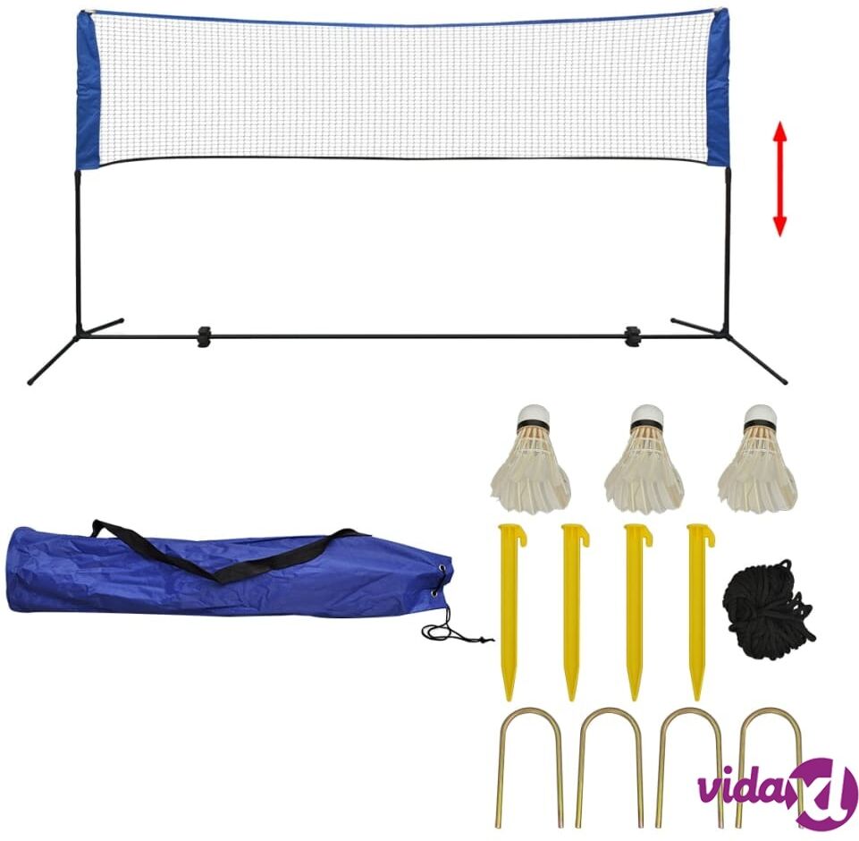 vidaXL Badminton Net Set with Shuttlecocks 300x155 cm