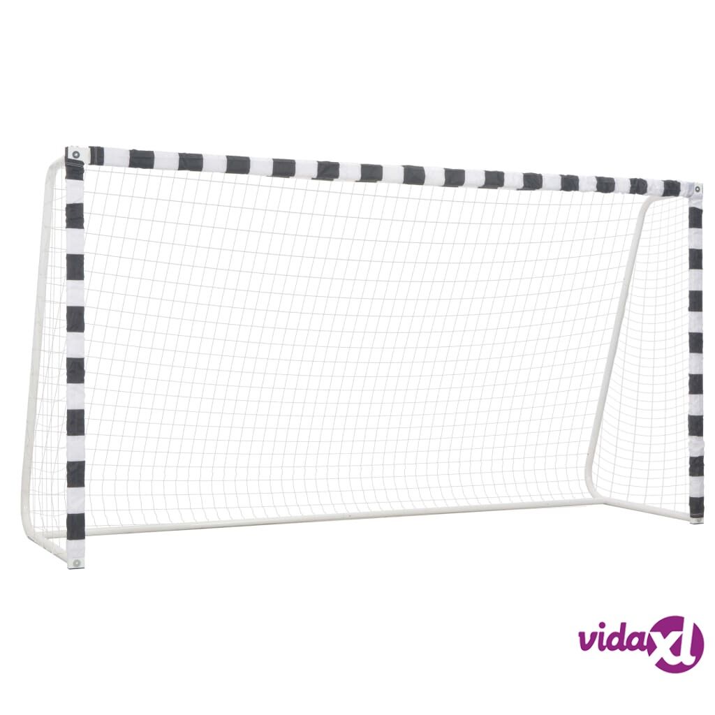 vidaXL Soccer Goal 300x160x90 cm Metal Black and White