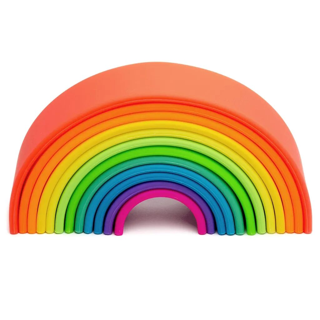 dëna Ensemble de jouets en silicone arc-en-ciel Neon 12 pcs