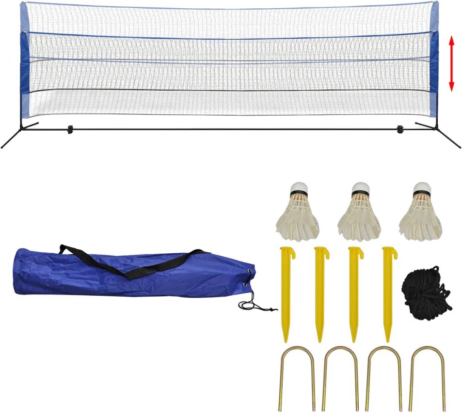 vidaXL Filet de badminton avec volants 500 x 155 cm