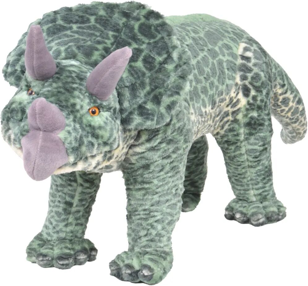 vidaXL Jouet en peluche Dinosaure Tricératops Vert XXL