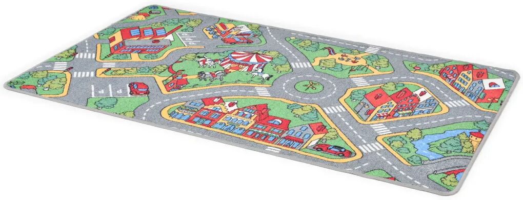 vidaXL Tapis de jeu Poil à boucle 170 x 290 cm Motif de route de ville