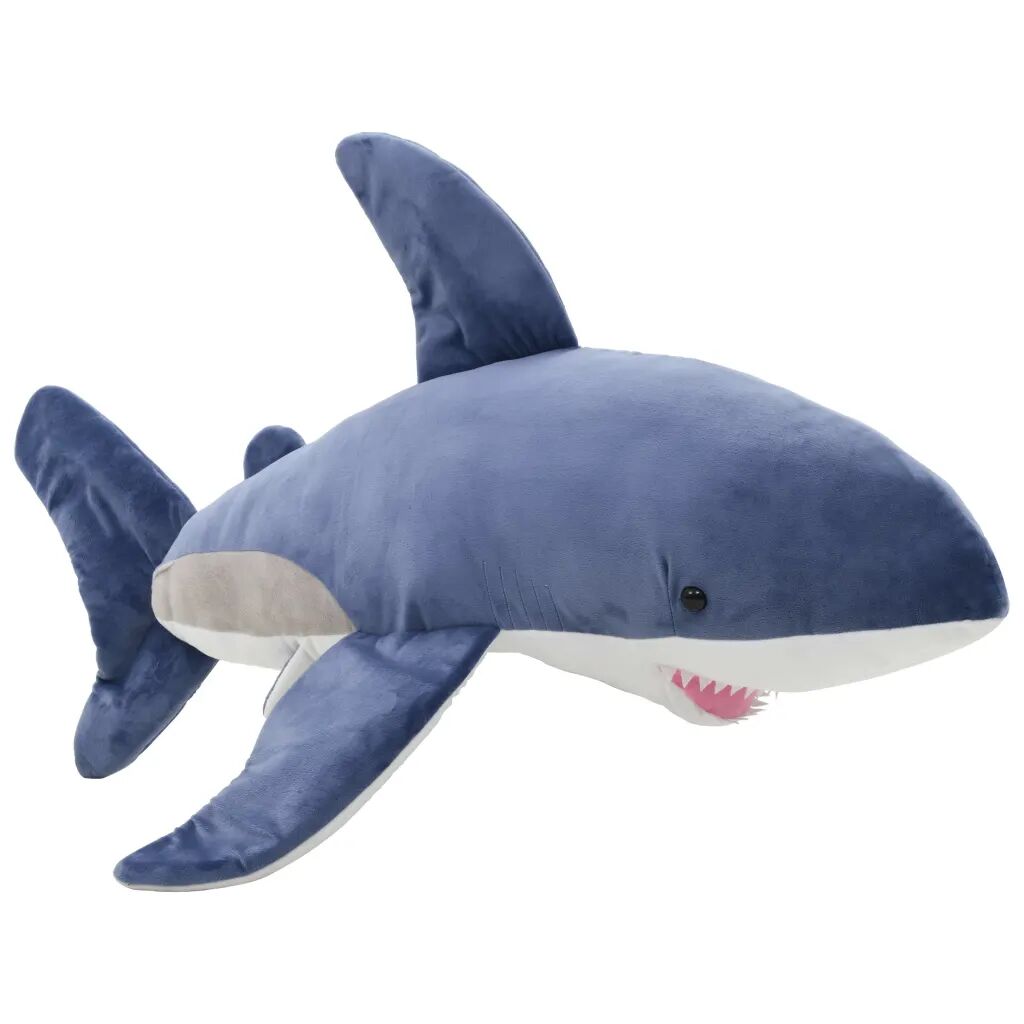 vidaXL Requin en peluche 200 cm Bleu et blanc