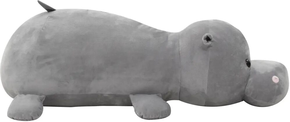 vidaXL hippopotame en peluche Gris