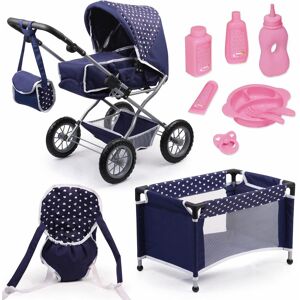 Bayer Kombi-Puppenwagen »Grande, Blau/Weiss«, (Set), mit Puppenbett und... Blau/Weiss