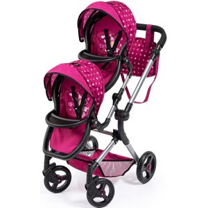 Bayer Puppen-Zwillingsbuggy »Twin Neo, bordeaux«, mit Wickeltasche bordeau