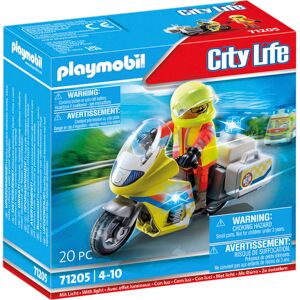 Playmobil Konstruktions-Spielset »Notarzt-Motorrad mit Blinklicht (71205),... bunt