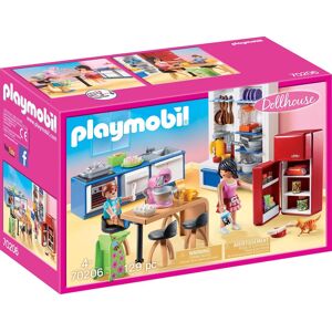 Playmobil Konstruktions-Spielset »Familienküche (70206), Dollhouse«, (129... bunt