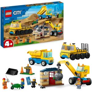 Lego - 60391 Baufahrzeuge Und Kran Mit Abrissbirne, Multicolor