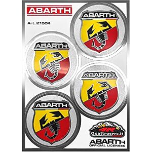 4R Quattroerre.it ABARTH Set 4 Stickers Shields Diameter 48