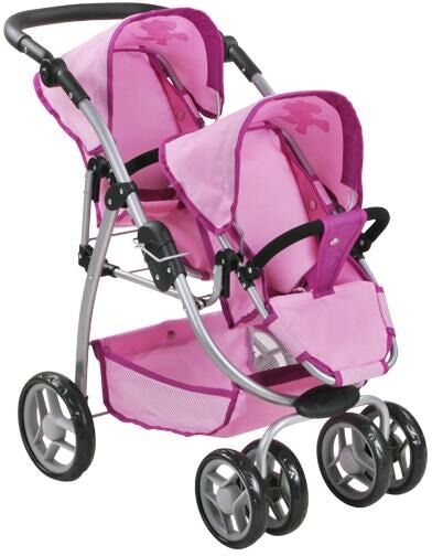 Knorrtoys® Puppen-Zwillingsbuggy »Buggy Big Twin, UMA. Das Einhorn«, für... rosa