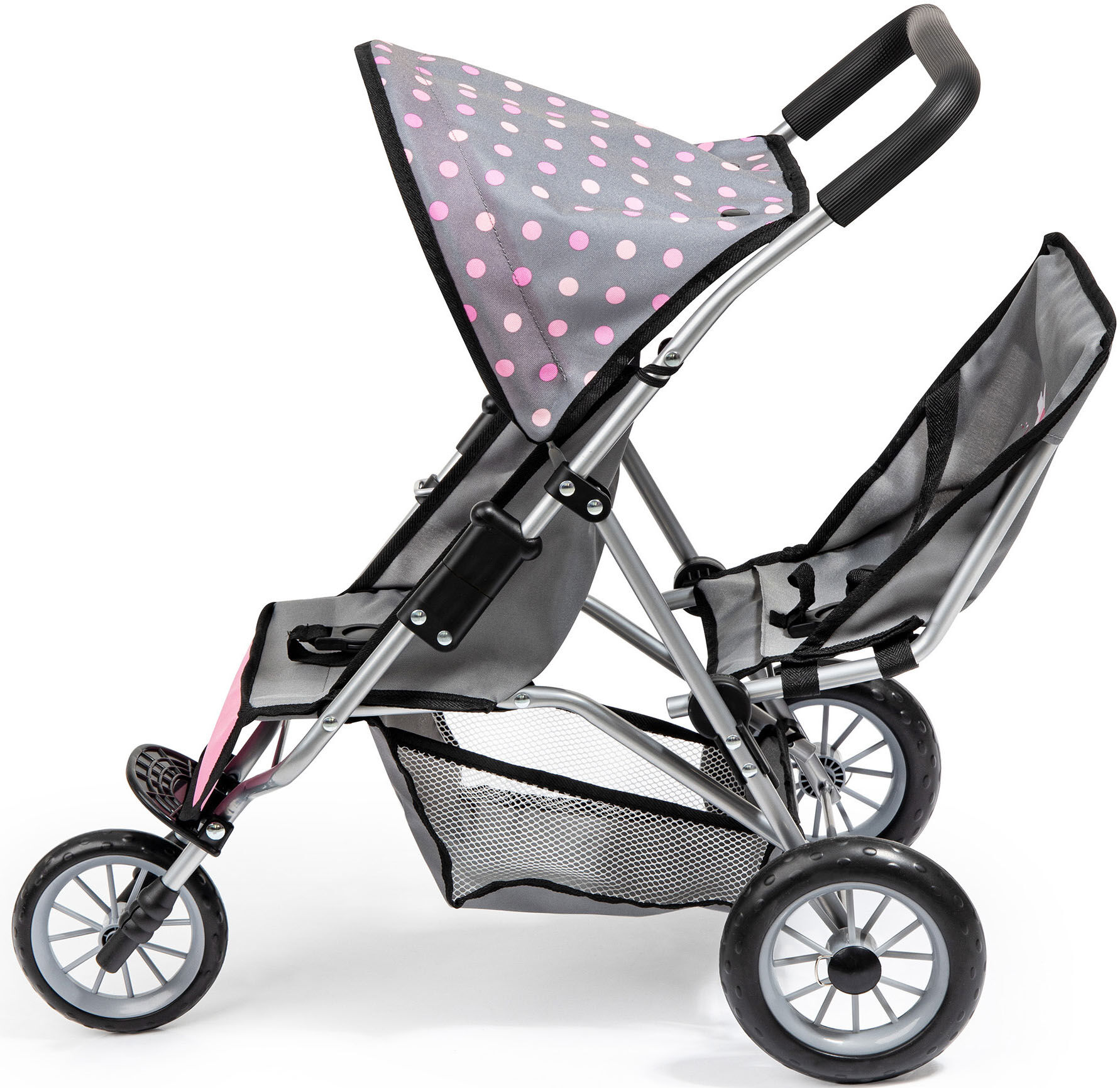 Bayer Puppen-Zwillingsbuggy »Jogger, grau« grau