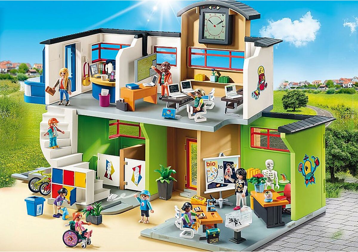 Playmobil Große Schule mit Einrichtung 9453 MEHRFARBIG