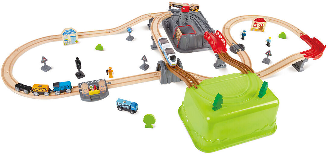 HAPE 2-in-1-Eisenbahnset Bau deine Stadt MEHRFARBIG