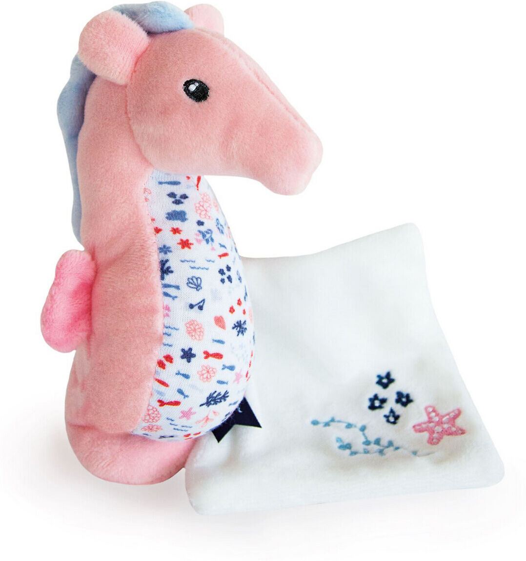 DOUDOU ET COMPAGNIE Plüsch-Seepferdchen zur Geburt 17 cm BLAU;ROSA