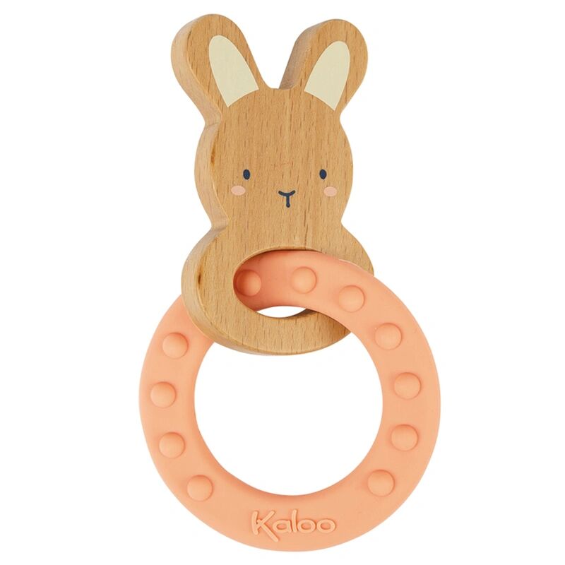 Kaloo® Beißring HOME – HASE in rosa