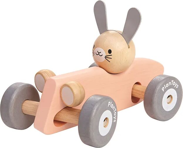 Plan Toys Holzauto RENNWAGEN MIT HASE in rosa