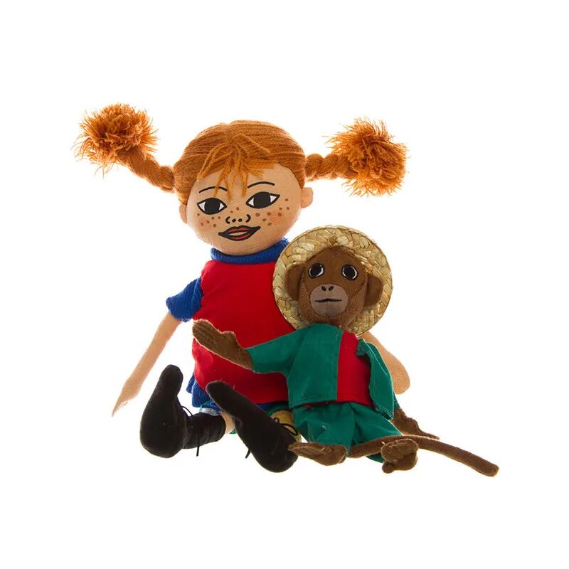 Scandic Toys Puppen – Herr Nilsson und Pippi in bunt