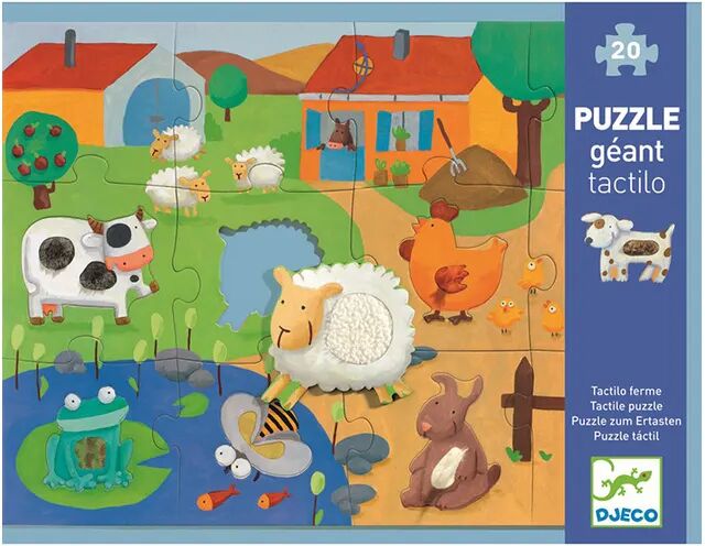 Djeco Puzzle TACTILE FARM 20-teilig in bunt