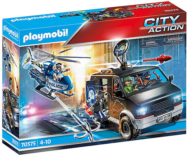 Playmobil Polizei-Helikopter: Verfolgung des Fluchtfahrzeugs 70575