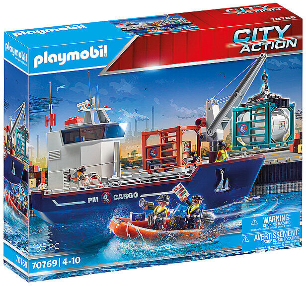 Playmobil Cargo - Großes Containerschiff mit Zollboot 70769