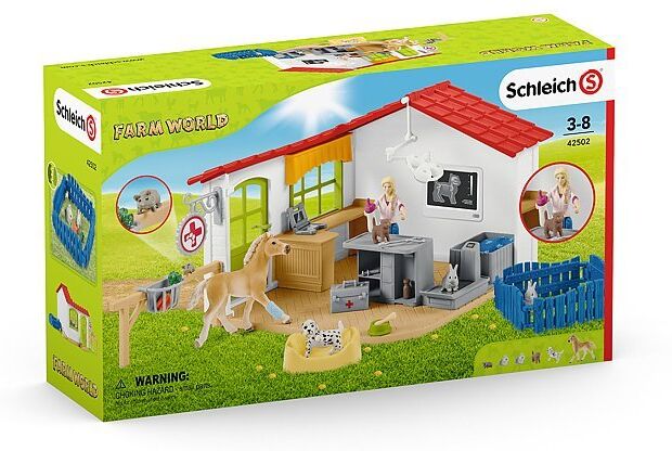 SCHLEICH Tierarzt-Praxis mit Haustieren "Farm World" 42502