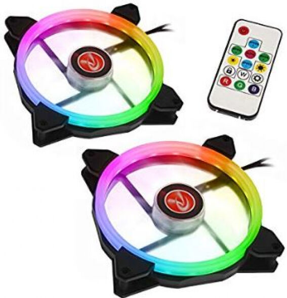 Raijintek IRIS 14 Rainbow RGB LED-Lüfter - 2er Set inkl. Controller - 140mm