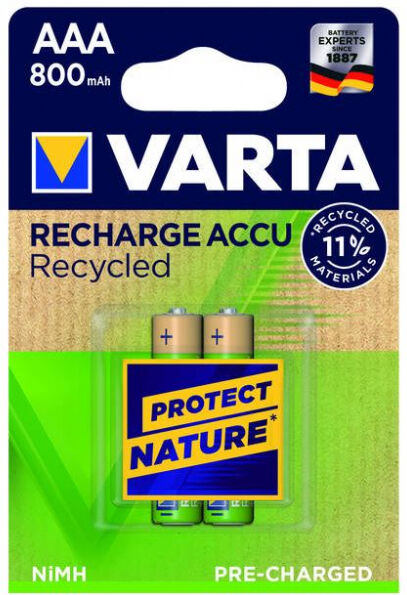 Varta Recharge Recycled AAA / HR03 800mAh - 2 Stk.