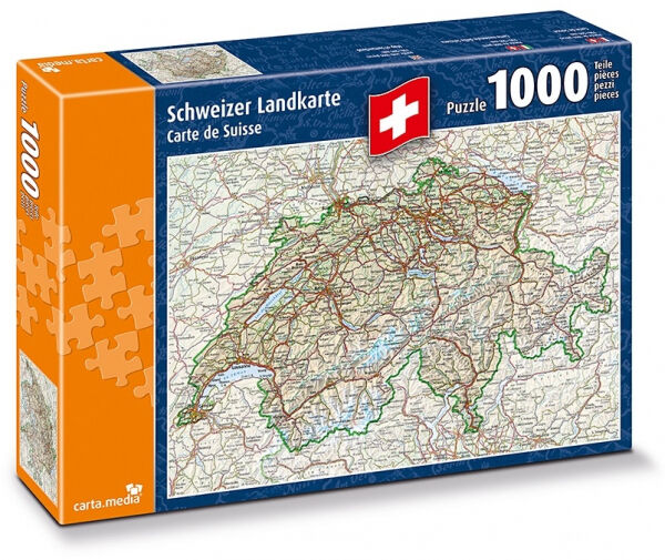 carta.media - Schweizer Landkarte Puzzle [1000 Teile]
