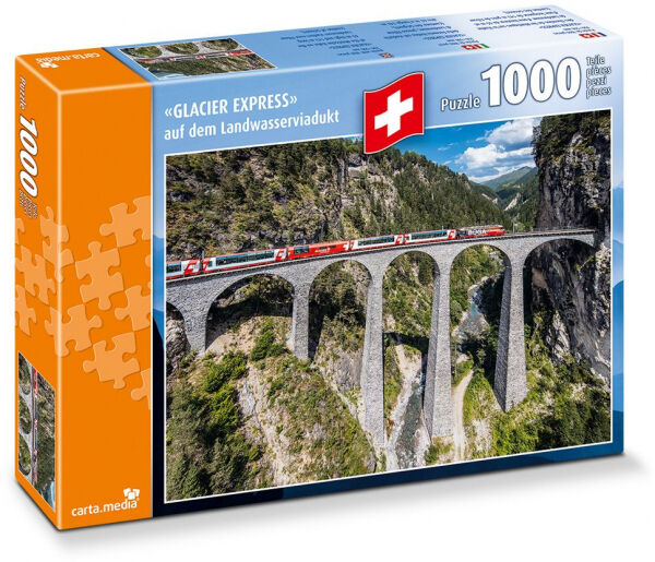 carta.media - GLACIER EXPRESS auf dem Landwasserviadukt - Puzzle [1000 Teile]