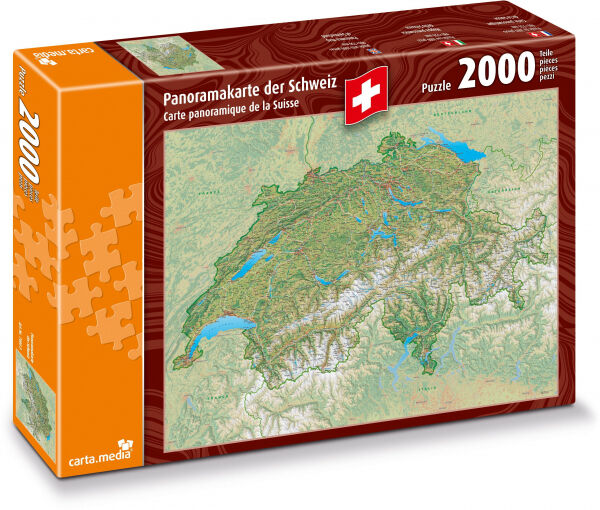 carta.media - Panoramakarte der Schweiz - Puzzle [2000 Teile]