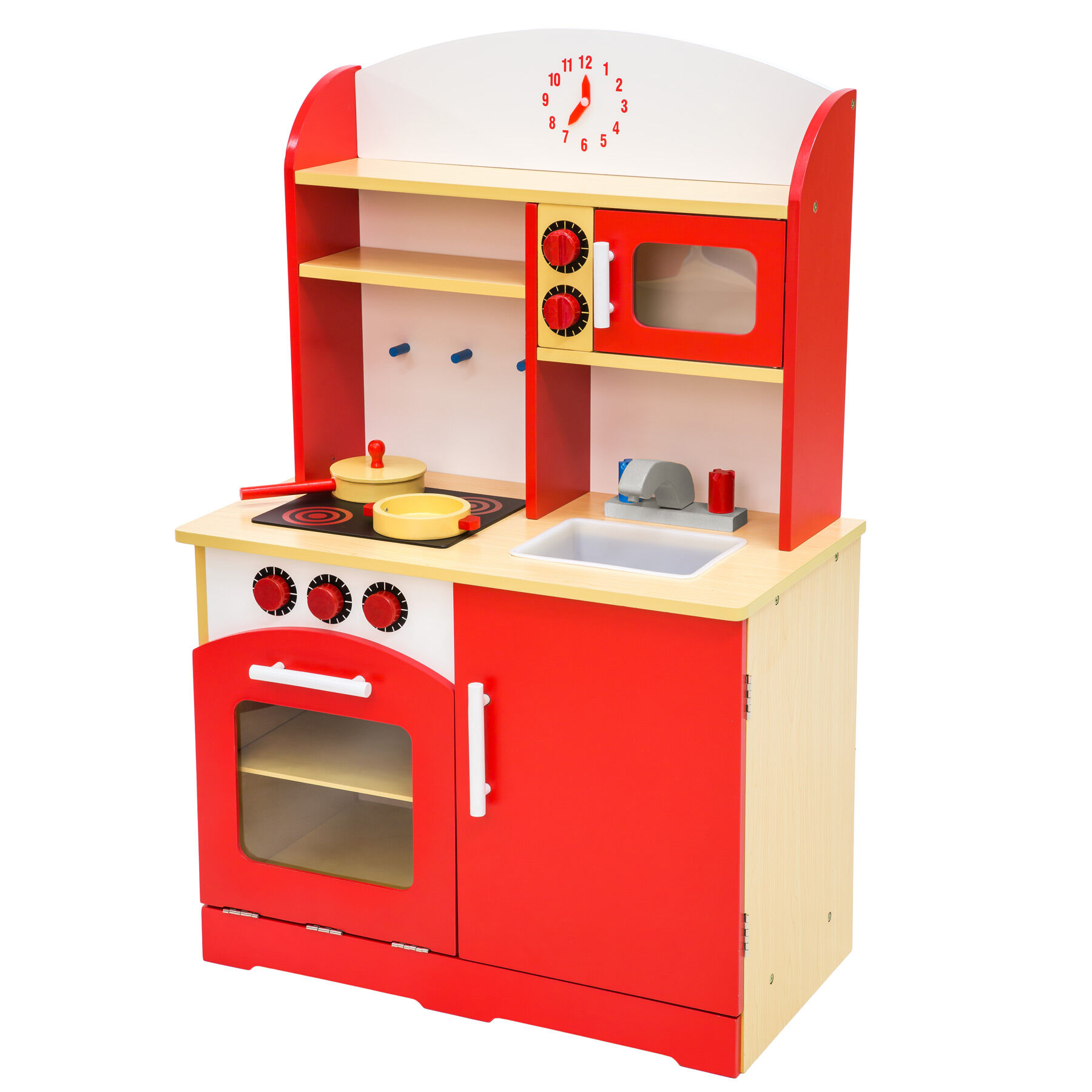 tectake Dětská dřevěná kuchyňka - červená