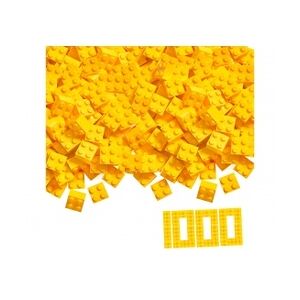 SIMBA Blox - 1000 4er Bausteine gelb - kompatibel mit bekannten Spielsteinen