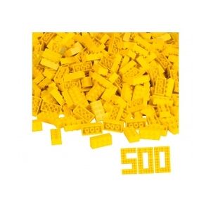 SIMBA Blox - 500 8er Bausteine gelb - kompatibel mit bekannten Spielsteinen