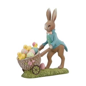 Hase Mann mit Schubkarre 12 cm