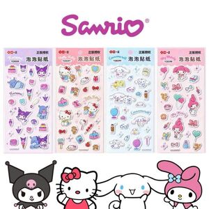 Sanrio Blasenaufkleber 4-Teiliges Set, Cinnamoroll + My Melody + Kuromi + Hello Kitty – Gesamtmenge 4 Stück