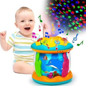 Thriving Toys 4-In-1-Musikprojektor, Ozean, Rotierender Bauch, Zeit Zum Lernen, Krabbeln, Leuchtendes Spielzeug, Säuglingsbabyspielzeug Für Kleinkinder Im Alter Von 1 Bis 3 Jahren