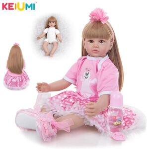 Keiumi 24 Zoll Reborn Baby Puppen Handgemachte Stoff Körper Echte Prinzessin Puppen Spielzeug Geschenk Für Kind Geburtstag Überraschung