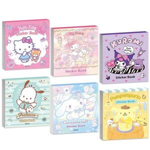 Sanrio Stickerbuch-Set (Cinnamoroll Kuromi Pom Pom Purin Hello Kitty Pochaco My Melody), 1 Satz