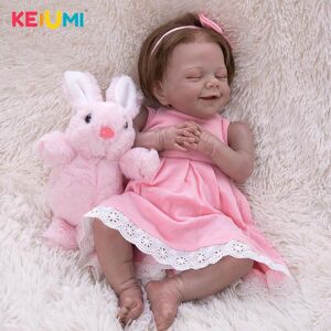 Keiumi 20 Zoll Reborn Baby Kleinkind Puppen Weiche Silikon Verwurzelt Faser Haar Nette Tuch Körper Reborn Bebe Spielzeug Für Kinder Der Tag Geschenke