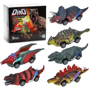 Thriving Toys 6er-Pack Dinosaurier-Spielzeug Zum Zurückziehen Von Autos, Dino-Spielzeug Für 3-Jährige Jungen Und Kleinkinder, Mini-Tierfiguren Zum Zurückziehen Von Autos, Spielzeug-Dinosaurier-Spiele Mit T-Rex