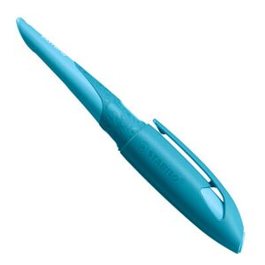 STABILO 5011/10-41 Schulfüller ergonomisch für Linkshänder mit Standard-Feder M - STABILO EASYbirdy 3D Wildlife Special Edition in blau - inklusive Patrone