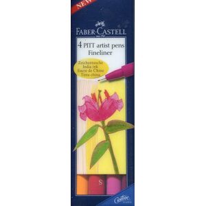 FABER-CASTELL 167005 Tuschestift Pitt Artist Pen S 4er Pack