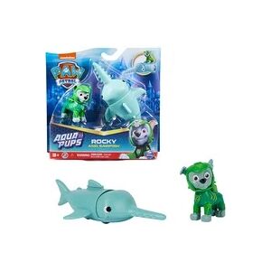 Spin Master Paw Patrol Aqua Pups - Hero Pups-Set mit Rocky-Welpenfigur und Sägefisch-Figur, Spielfigur