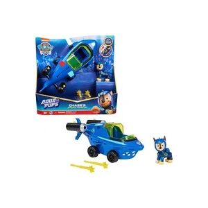 Spin Master Paw Patrol Aqua Pups - Basis Fahrzeug im Hai-Design mit Chase-Welpenfigur, Spielfahrzeug