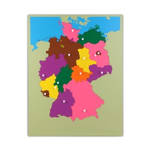 Monti-W Große Montessori Puzzlekarte Deutschland