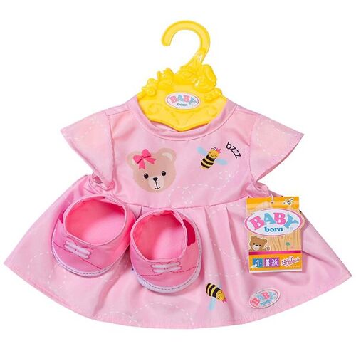 Baby Born Puppenkleidung - Kleid m. Schuhe - Rosa - BABY born - One Size - Puppenkleidung