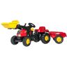 Tretfahrzeug ROLLY TOYS Tretfahrzeuge rot Kinder Kettcar Tretfahrzeug Traktor mit Trailer und Lader