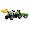 Tretfahrzeug ROLLY TOYS "Deutz 5115 G" Tretfahrzeuge grün Kinder Kettcar Tretfahrzeug Traktor mit Trailer und Lader